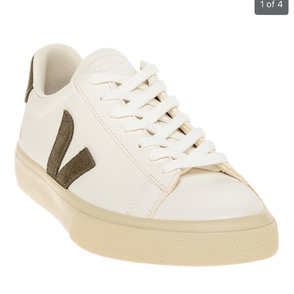 White and Tan Sneakers